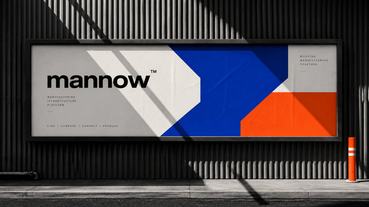 Mannow brand on a billboard