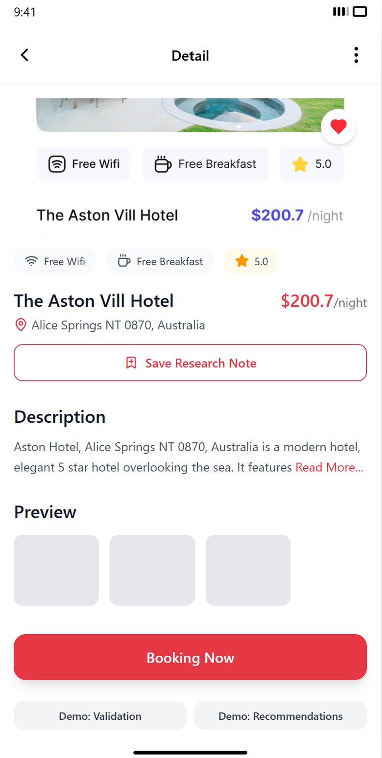StaySense app screen